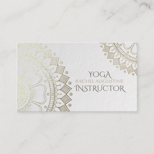 Yoga Meditation Instructor Gold Mandala Navy Blue Visitekaartje (Voorkant)