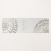 Yoga Meditation Instructor Gold Mandala Navy Blue Yogamat (Achterkant (horizontaal))