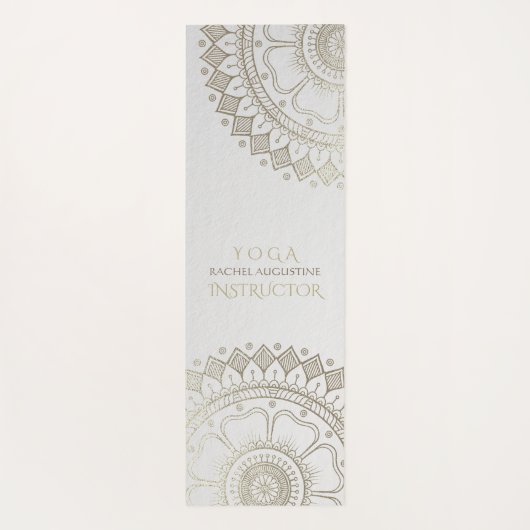 Yoga Meditation Instructor Gold Mandala Navy Blue Yogamat (Achterkant)