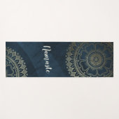 Yoga Meditation Instructor Gold Mandala Navy Blue Yogamat (Voorkant (horizontaal))