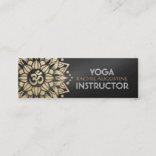 Yoga Meditation Instructor Gold Mandala Om Symbol Mini Visitekaartje