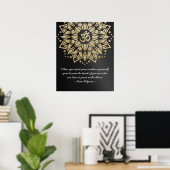 Yoga Meditation Instructor Gold Mandala Om Symbol Poster (Thuiskantoor)