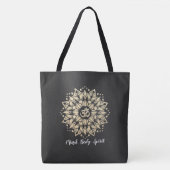 Yoga Meditation Instructor Gold Mandala Om Symbol Tote Bag (Voorkant)