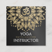 Yoga Meditation Instructor Gold Mandala Om Symbol Vierkante Visitekaartje (Voorkant)
