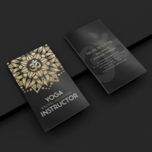 Yoga Meditation Instructor Gold Mandala Om Symbol Visitekaartje