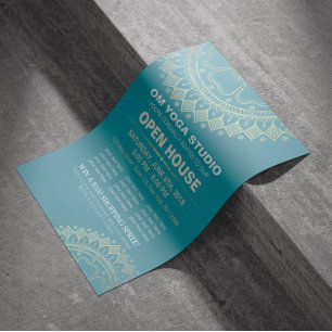 Yoga Meditation Instructor Gold Mandala Open House Flyer