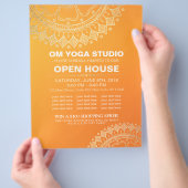 Yoga Meditation Instructor Gold Mandala Open House Flyer (Hand)