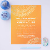 Yoga Meditation Instructor Gold Mandala Open House Flyer (Enkel)
