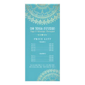 Yoga Meditation Instructor Gold Mandala Prijslijst Reclamekaart (Voorkant)