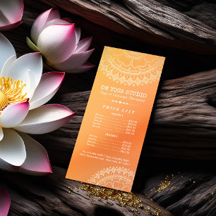 Yoga Meditation Instructor Gold Mandala Prijslijst Reclamekaart