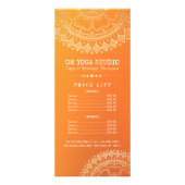 Yoga Meditation Instructor Gold Mandala Prijslijst Reclamekaart (Voorkant)