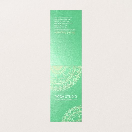 Yoga Meditation Instructor Gold Mandala Prijslijst Visitekaartje (Buitenkant ongevouwen)