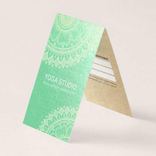 Yoga Meditation Instructor Gold Mandala Prijslijst Visitekaartje (Voorkant)