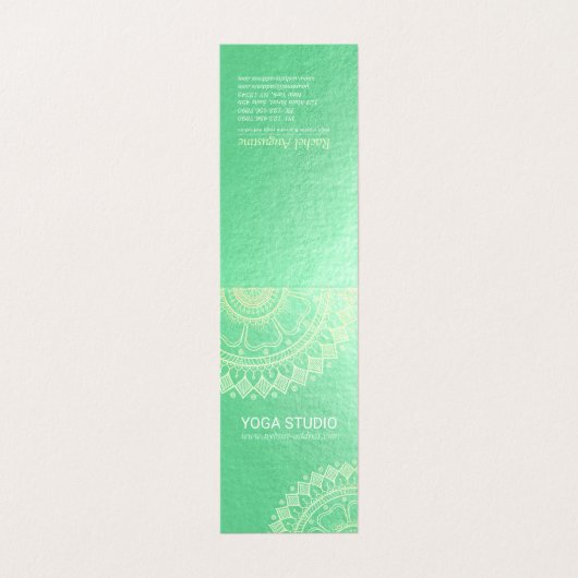 Yoga Meditation Instructor Gold Mandala Prijslijst Visitekaartje (Buitenkant ongevouwen)