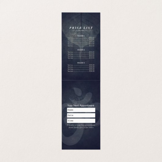 Yoga Meditation Instructor Gold Mandala Prijslijst Visitekaartje (Binnenkant ongevouwen)