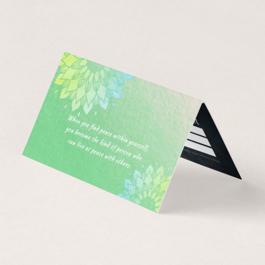 Yoga Meditation Instructor Gold Mandala Prijslijst Visitekaartje (Voorkant)