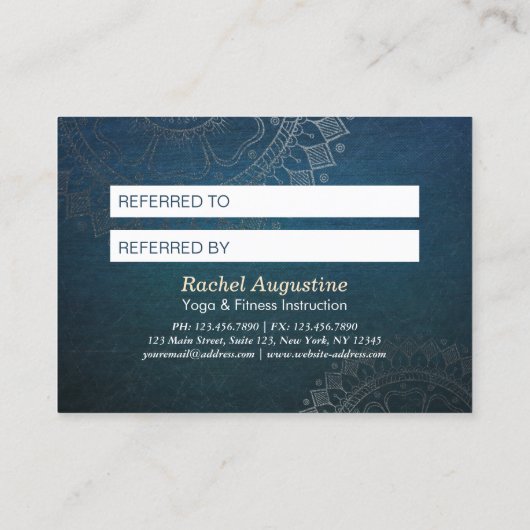 Yoga Meditation Instructor Gold Mandala Referral (Achterkant)