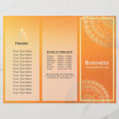 Yoga Meditation Instructor Gold Mandala Tri-Fold (Voorkant)