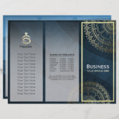 Yoga Meditation Instructor Gold Mandala Tri-Fold (Voorkant / Achterkant)