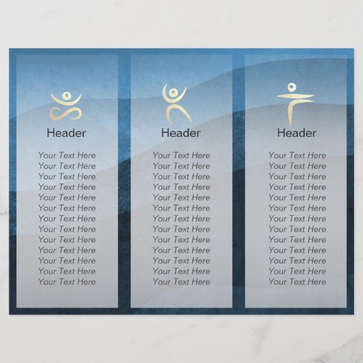 Yoga Meditation Instructor Gold Mandala Tri-Fold (Achterkant)