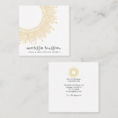 Yoga Meditation Instructor Gold Sun Mandala Vierkante Visitekaartje (Voorkant / Achterkant)