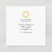 Yoga Meditation Instructor Gold Sun Mandala Vierkante Visitekaartje (Achterkant)