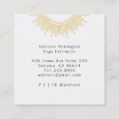 Yoga Meditation Instructor Gold Sun Mandala Vierkante Visitekaartje (Achterkant)