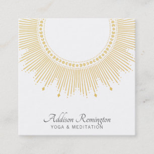 Yoga Meditation Instructor Gold Sun Mandala Vierkante Visitekaartje