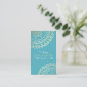 Yoga Meditation Instructor Green Blue Gold Mandala Afsprakenkaartje (Staand voorkant)