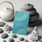 Yoga Meditation Instructor Green Blue Gold Mandala Afsprakenkaartje