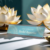 Yoga Meditation Instructor Green Blue Gold Mandala Bureau Naambordje