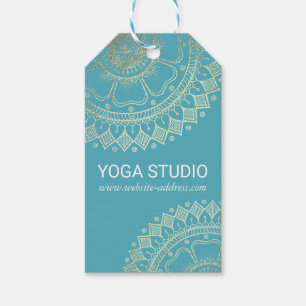 Yoga Meditation Instructor Green Blue Gold Mandala Cadeaulabel