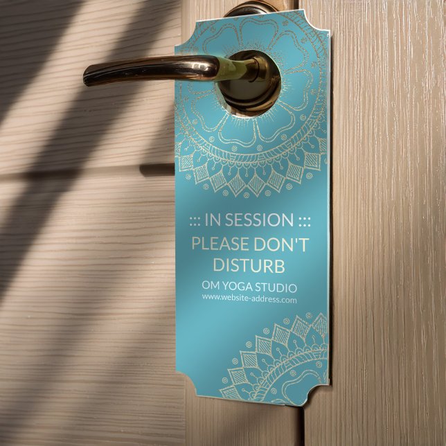Yoga Meditation Instructor Green Blue Gold Mandala Deurhanger (Creator heeft geüpload)