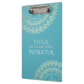 Yoga Meditation Instructor Green Blue Gold Mandala Klembord (Links)