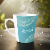 Yoga Meditation Instructor Green Blue Gold Mandala Latte Mok