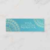 Yoga Meditation Instructor Green Blue Gold Mandala Mini Visitekaartje (Voorkant)