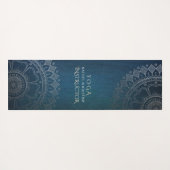 Yoga Meditation Instructor Green Blue Gold Mandala Yogamat (Achterkant (horizontaal))