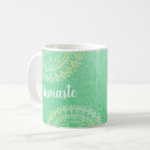 Yoga Meditation Instructor Green Gold Foil Mandala Koffiemok (Voorkant links)