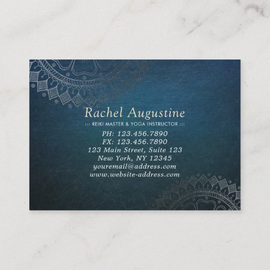 Yoga Meditation Instructor Green Gold Foil Mandala Kortingskaartje (Achterkant)