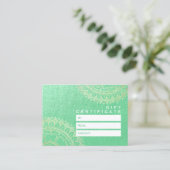 Yoga Meditation Instructor Green Gold Foil Mandala Kortingskaartje (Staand voorkant)