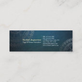 Yoga Meditation Instructor Green Gold Foil Mandala Mini Visitekaartje (Achterkant)