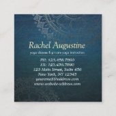 Yoga Meditation Instructor Green Gold Foil Mandala Vierkante Visitekaartje (Achterkant)