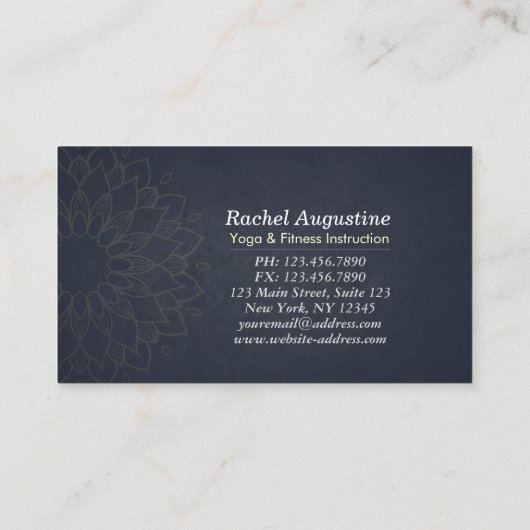 Yoga Meditation Instructor Green Gold Foil Mandala Visitekaartje (Achterkant)