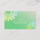 Yoga Meditation Instructor Green Gold Foil Mandala Visitekaartje (Voorkant)