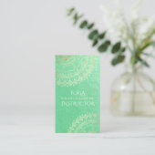 Yoga Meditation Instructor Green Gold Foil Mandala Visitekaartje (Staand voorkant)