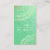Yoga Meditation Instructor Green Gold Foil Mandala Visitekaartje (Voorkant)