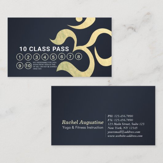 Yoga Meditation Instructor Life Coach Class Pass Klantenkaartje (Voorkant / Achterkant)