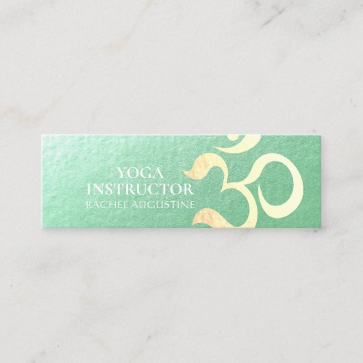 Yoga Meditation Instructor Life Coach OM-symbool Mini Visitekaartje (Voorkant)