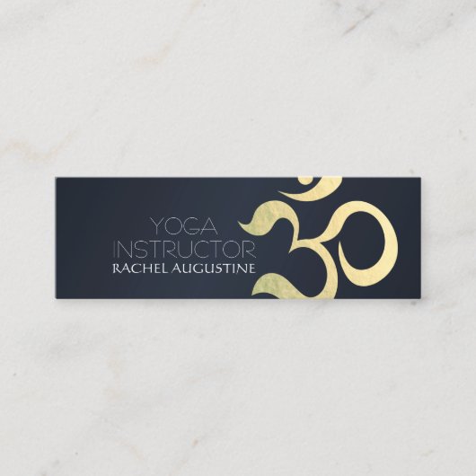 Yoga Meditation Instructor Life Coach OM-symbool Mini Visitekaartje (Voorkant)
