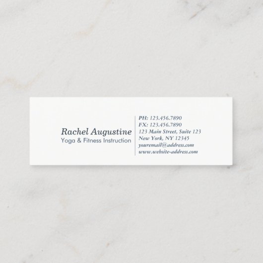 Yoga Meditation Instructor Life Coach OM-symbool Mini Visitekaartje (Achterkant)